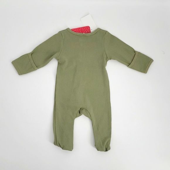 BABY unisex fall bottom snap olive jumpsuit littlechic boutique - Picture 6 of 7